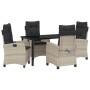 Conjunto de Comedor de Jardín 5 pcs Gris Claro ratán sintético