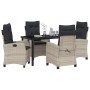 Conjunto de Comedor de Jardín 5 pcs Gris Claro ratán sintético