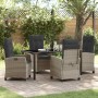 Conjunto de Comedor de Jardín 5 pcs Gris Claro ratán sintético