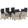 Conjunto de Comedor de Jardín 7 pcs Gris Claro ratán sintético