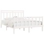 Estructura de cama de madera maciza de pino blanco 160x200 cm de vidaXL, Camas y somieres - Ref: Foro24-3107039, Precio: 145,...
