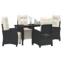 Conjunto de Comedor de Jardín 5 pcs Negro ratán sintético