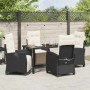 Conjunto de Comedor de Jardín 5 pcs Negro ratán sintético