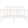 Estructura de cama de madera maciza de pino blanco 160x200 cm de vidaXL, Camas y somieres - Ref: Foro24-3107039, Precio: 145,...
