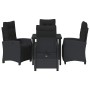 Conjunto de Comedor de Jardín 5 pcs Negro ratán sintético