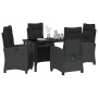 Conjunto de Comedor de Jardín 5 pcs Negro ratán sintético