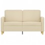 Sofá de 2 plazas de tela color crema 120 cm