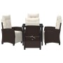 Conjunto de Comedor de Jardín 5 pcs Marrón ratán sintético