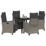 Conjunto de Comedor de Jardín 5 pcs Gris ratán sintético