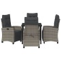 Conjunto de Comedor de Jardín 5 pcs Gris ratán sintético