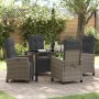 Conjunto de Comedor de Jardín 5 pcs Gris ratán sintético