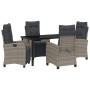 Conjunto de Comedor de Jardín 5 pcs Gris ratán sintético