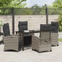 Conjunto de Comedor de Jardín 5 pcs Gris ratán sintético