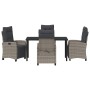 Conjunto de Comedor de Jardín 5 pcs Gris ratán sintético