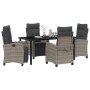 Conjunto de Comedor de Jardín 5 pcs Gris ratán sintético