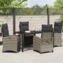 Conjunto de Comedor de Jardín 5 pcs Gris ratán sintético