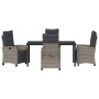 Conjunto de Comedor de Jardín 5 pcs Gris ratán sintético