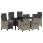 Conjunto de Comedor de Jardín 7 pcs Gris ratán sintético