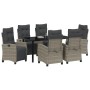 Conjunto de Comedor de Jardín 7 pcs Gris ratán sintético