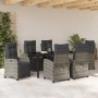 Conjunto de Comedor de Jardín 7 pcs Gris ratán sintético