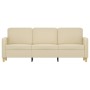 Sofá de 3 plazas de tela crema 180 cm