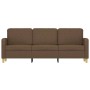Sofá de 3 plazas de tela marrón 180 cm