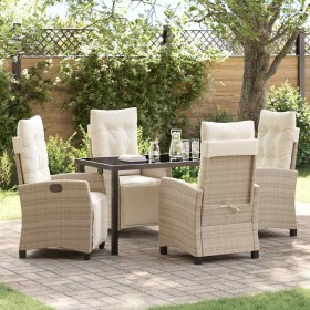 Conjunto de Comedor de Jardín 5 pcs Beige ratán sintético