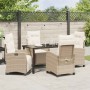 Conjunto de Comedor de Jardín 5 pcs Beige ratán sintético