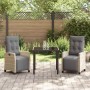 Conjunto de Comedor de Jardín 3 pcs Beige ratán sintético