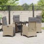 Conjunto de Comedor de Jardín 5 pcs Beige ratán sintético