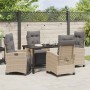 Conjunto de Comedor de Jardín 5 pcs Beige ratán sintético