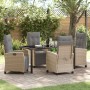 Conjunto de Comedor de Jardín 5 pcs Beige ratán sintético