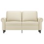 Sofá de 2 plazas de cuero sintético color crema 120 cm