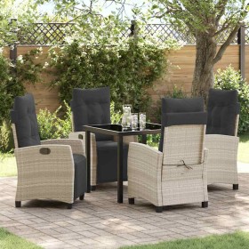 Conjunto de Comedor de Jardín 5 pcs Gris Claro ratán sintético