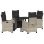 Conjunto de Comedor de Jardín 5 pcs Gris Claro ratán sintético