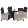 Conjunto de Comedor de Jardín 5 pcs Gris Claro ratán sintético