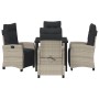 Conjunto de Comedor de Jardín 5 pcs Gris Claro ratán sintético