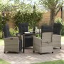 Conjunto de Comedor de Jardín 5 pcs Gris Claro ratán sintético