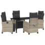 Conjunto de Comedor de Jardín 5 pcs Gris Claro ratán sintético