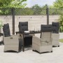 Conjunto de Comedor de Jardín 5 pcs Gris Claro ratán sintético