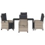 Conjunto de Comedor de Jardín 5 pcs Gris Claro ratán sintético