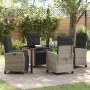 Conjunto de Comedor de Jardín 5 pcs Gris Claro ratán sintético