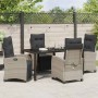 Conjunto de Comedor de Jardín 5 pcs Gris Claro ratán sintético