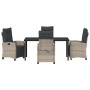 Conjunto de Comedor de Jardín 5 pcs Gris Claro ratán sintético