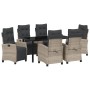 Conjunto de Comedor de Jardín 7 pcs Gris Claro ratán sintético