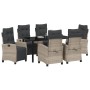 Conjunto de Comedor de Jardín 7 pcs Gris Claro ratán sintético