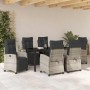 Conjunto de Comedor de Jardín 7 pcs Gris Claro ratán sintético