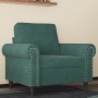 Sillón de terciopelo verde oscuro 60 cm
