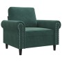 Sillón de terciopelo verde oscuro 60 cm