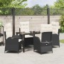 Conjunto de Comedor de Jardín 5 pcs Negro ratán sintético